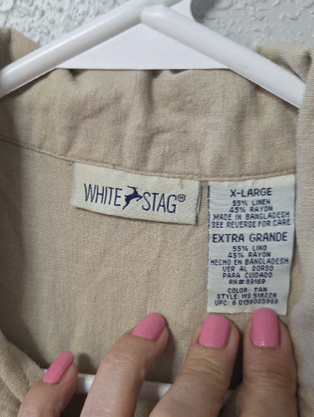 White Stag Tan Linen Blend Button-Up Top Xlarge Size Linen And  Rayon P2p 24 In - Picture 2 of 6